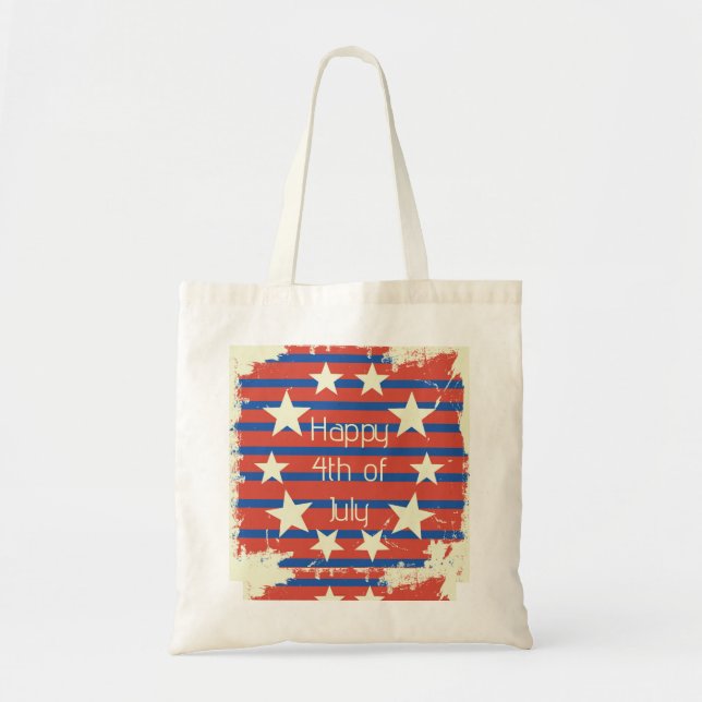 Vintage Retro 4th of July  Tote Bag (Front)