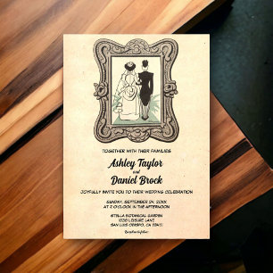 Vintage Retro 50s Bride Groom Comic Book Wedding Acrylic Invitations