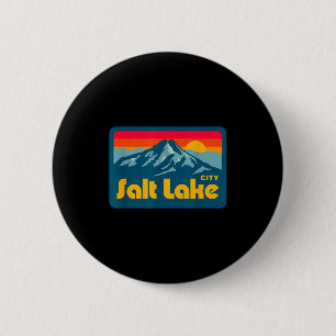 Vintage retro 70s 80s salt lake city utah mountain 6 cm round badge