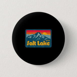 Vintage Retro 70s 80s Salt Lake City Utah Mountain 6 Cm Round Badge