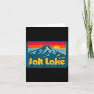 Vintage retro 70s 80s salt lake city utah mountain card