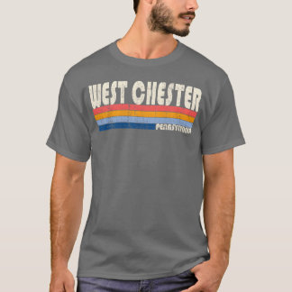 Vintage Retro 70S 80S Style Hometown Of West Chest T-Shirt