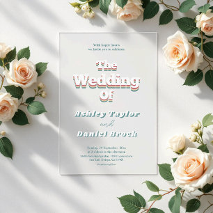 Vintage Retro 70s Groovy Stylish Modern Wedding Acrylic Invitations