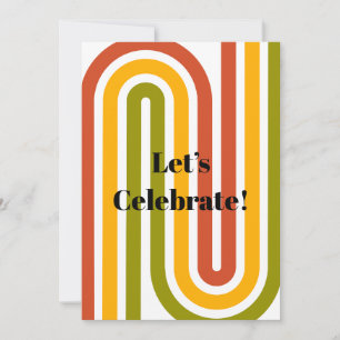 Vintage, retro, 70s style invitation