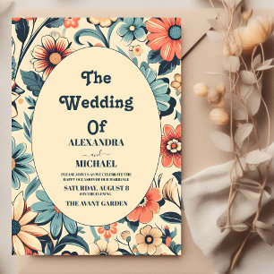 Vintage Retro 70s Wedding  Invitation