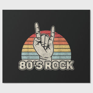 Vintage Retro 80's Rock Band Wrapping Paper