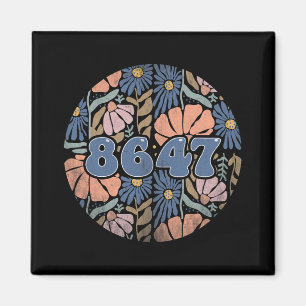 Vintage Retro 8647 Subtle Anti Trump 86 47 Floral Magnet