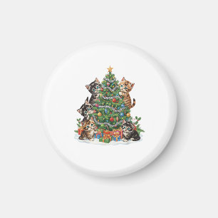 Vintage Retro 90's Cat Christmas Tree Pet Lover Pa Magnet