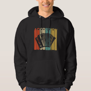 Vintage Retro Accordion Silhouette Hoodie