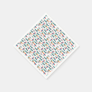 vintage retro aeroplane pattern napkin