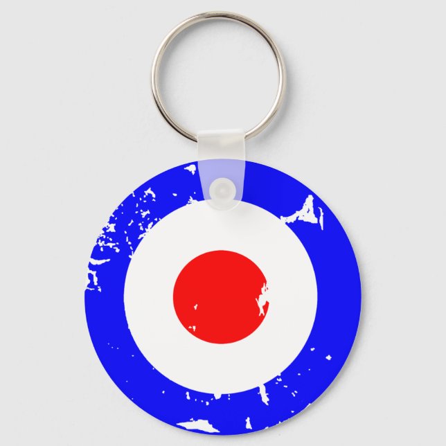 Vintage Retro Aged Mod Target Key Ring (Front)
