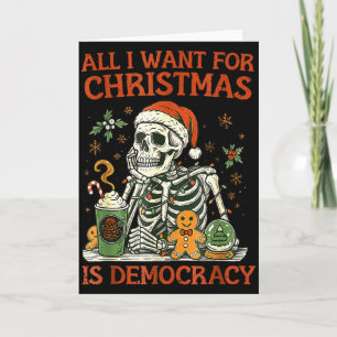 Vintage Retro All I Want For Christmas Is Democrac Card