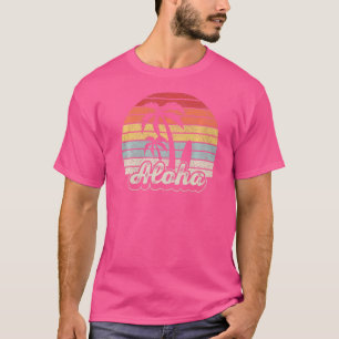 Vintage Retro Aloha Hawaii Hawaiian Island Palm Be T-Shirt