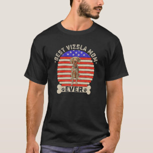 Vintage Retro American Flag Best Vizsla Dog Mum Ev T-Shirt
