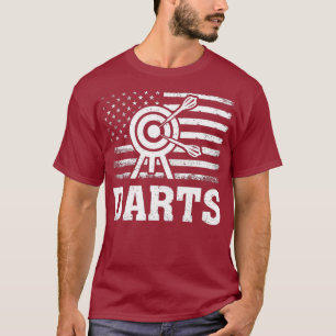 Vintage Retro American Flag Darts 4th Of July T-Shirt