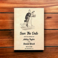 Vintage Retro Ancient Rustic Wedding Save the Date