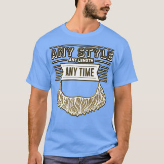 Vintage Retro Any Style Length Time Barber Beard H T-Shirt