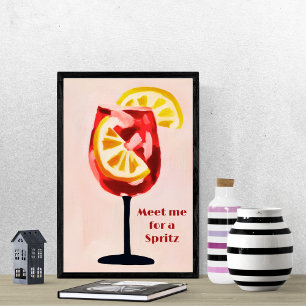 Vintage Retro Aperol Spritz Italian Cocktail Custo Poster