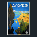 Vintage Retro Art Deco French Travel Avignon Poster<br><div class="desc">A reproduction print of a 1930s Art Deco poster featuring an ad promoting tourism to France Avignon Sur le pont/Sur le Pont d'Avignon. Digitally refurbished to bring out the original colours, even better and fix as many imperfections as possible. Please customise the poster size, texture, border and/or frame to suit...</div>