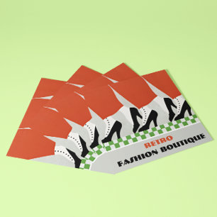 Vintage Retro Art Deco Shoes or Fashion Boutique Square Business Card