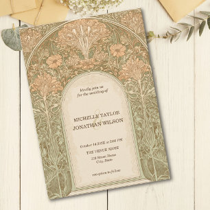 Vintage Retro Art Nouveau Botanical Garden Frame Invitation