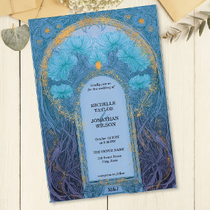 Vintage Retro Art Nouveau Botanical Garden Frame Invitation
