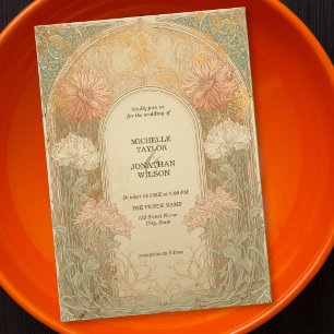 Vintage Retro Art Nouveau Botanical Garden Frame Invitation