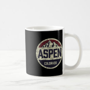 Vintage Retro Aspen Colorado Mountain Circle Skiin Coffee Mug