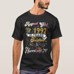 Vintage Retro August Girl 1992 30 Years Old 30Th B T-Shirt