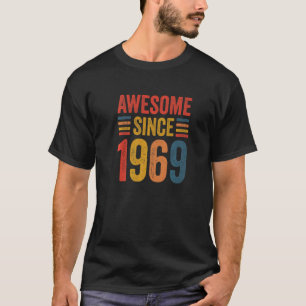 Vintage Retro Awesome Since 1969 53rd Birthday Ide T-Shirt