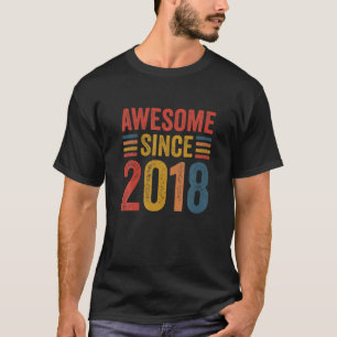 Vintage Retro Awesome Since 2018 4Th Birthday Idea T-Shirt