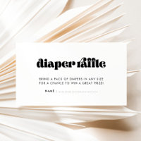 Vintage Retro Baby Shower Diaper Raffle Card