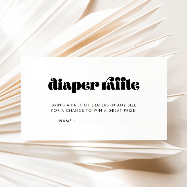 Vintage Retro Baby Shower Diaper Raffle Card (Creator Uploaded)