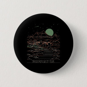 Vintage Retro Badlands National Park South Dakota 6 Cm Round Badge