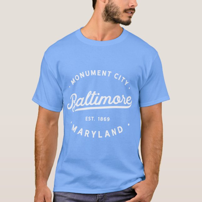 Vintage Retro Baltimore Maryland Novelty T-Shirt (Front)