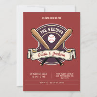 Vintage retro baseball sport wedding