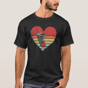 Vintage Retro Basketball Player Valentines Day Lov T-Shirt