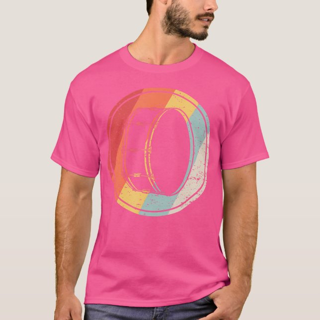 Vintage Retro Bass Drum Silhouette T-Shirt (Front)