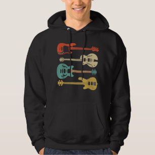Vintage Retro Bass Guitar Hoodie