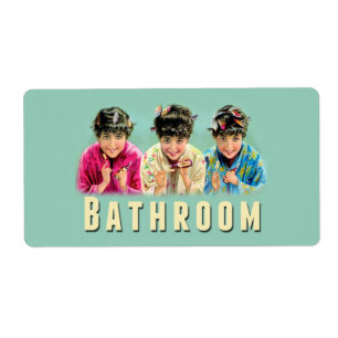 Vintage Retro Bathroom Moving Box Label Small