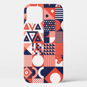 Vintage retro bauhaus design vintage seamless patt iPhone 12 case