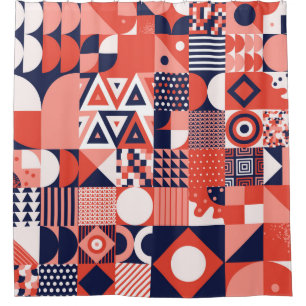 Vintage retro bauhaus design vintage seamless patt shower curtain