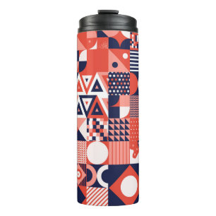 Vintage retro bauhaus design vintage seamless patt thermal tumbler