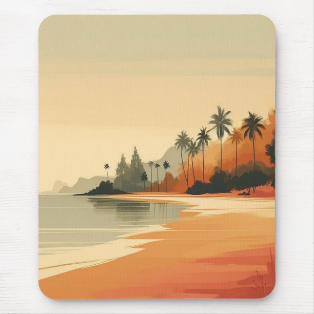 Vintage/retro beach/tropical  mouse pad (Front)