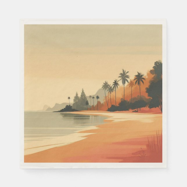 Vintage/retro beach/tropical  napkin (Front)