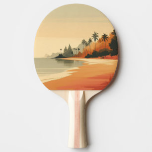 Vintage/retro beach/tropical ping pong paddle