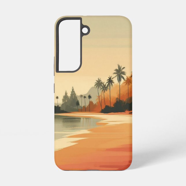 Vintage/retro beach/tropical  samsung galaxy s22 case (Back)