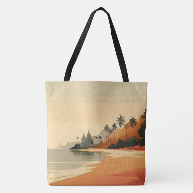 Vintage/retro beach/tropical  tote bag (Front)