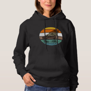 Vintage Retro Bearded Dragon Sunset Lizard Reptile Hoodie