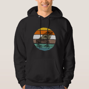 Vintage Retro Bearded Dragon Sunset Lizard Reptile Hoodie